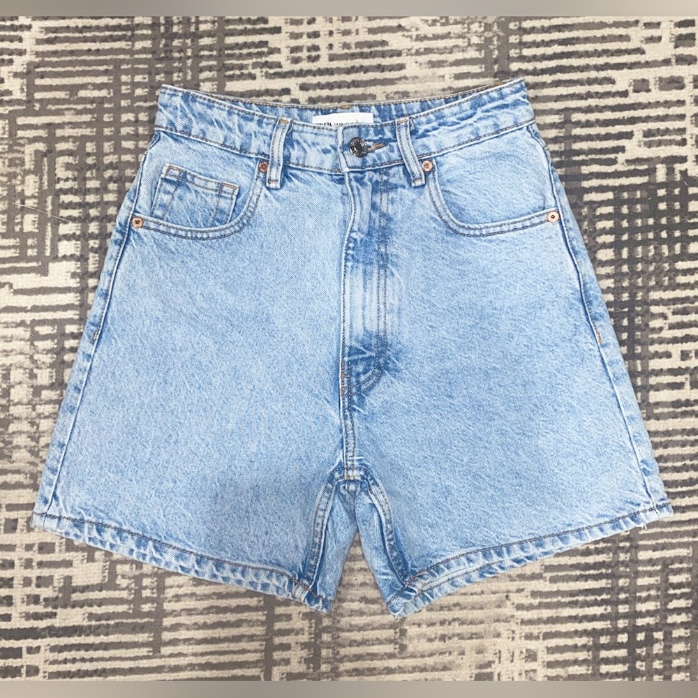 Zara mom jean shorts